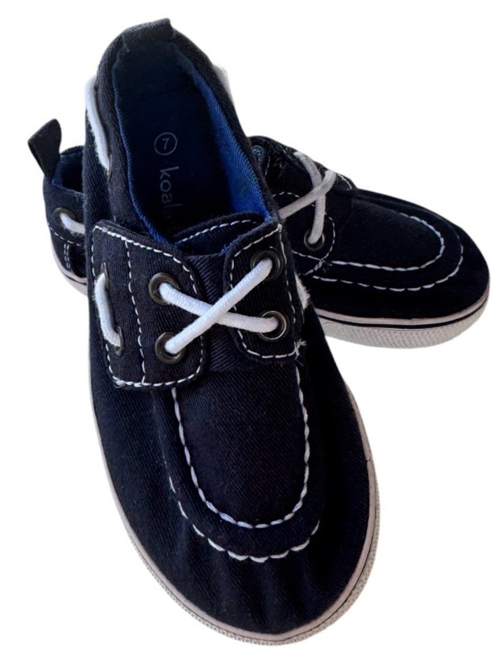 Koala Kids Navy and White Canvas Boat Sneakers